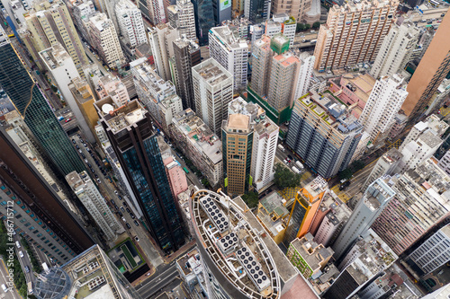 Top view of Hong Kong city © leungchopan