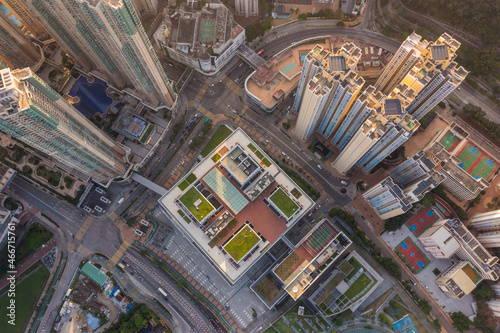 Top down view of Hong Kong residential district
