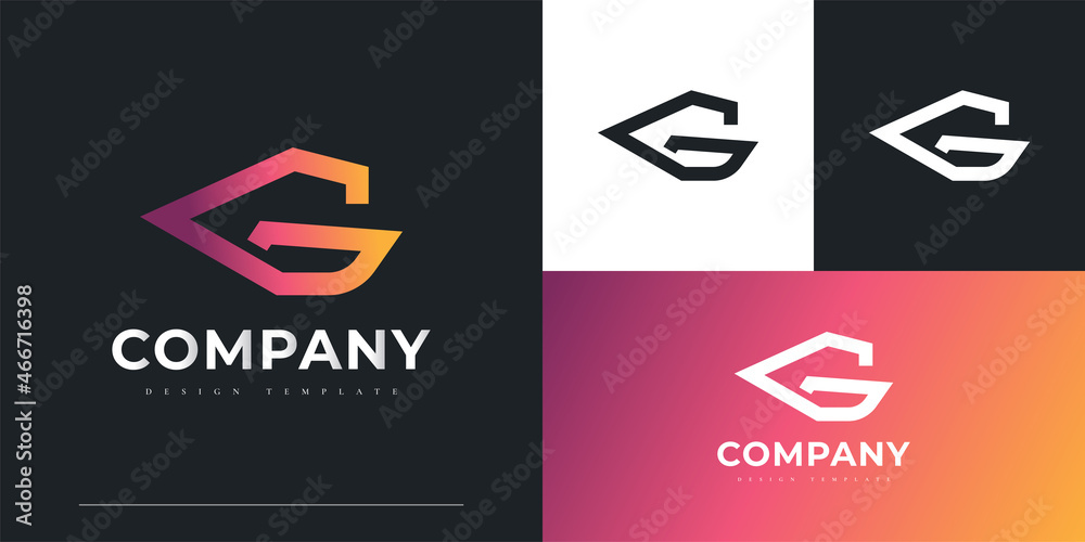 Modern and Abstract Letter G Logo Design in Colorful Gradient. G Logo ...