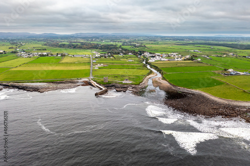 The Easky pier, Castle and river mouth in County Sligo - Republic of Ireland photo