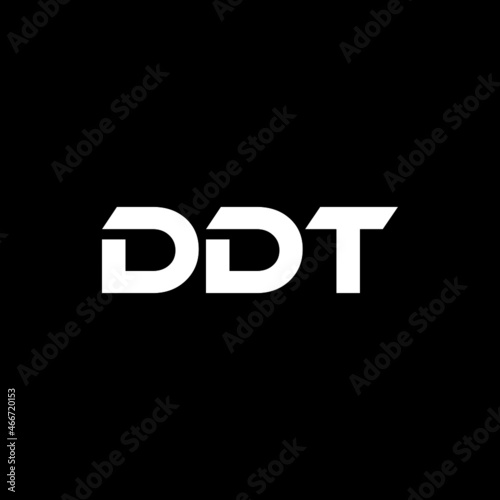 DDT letter logo design with black background in illustrator, vector logo modern alphabet font overlap style. calligraphy designs for logo, Poster, Invitation, etc. photo