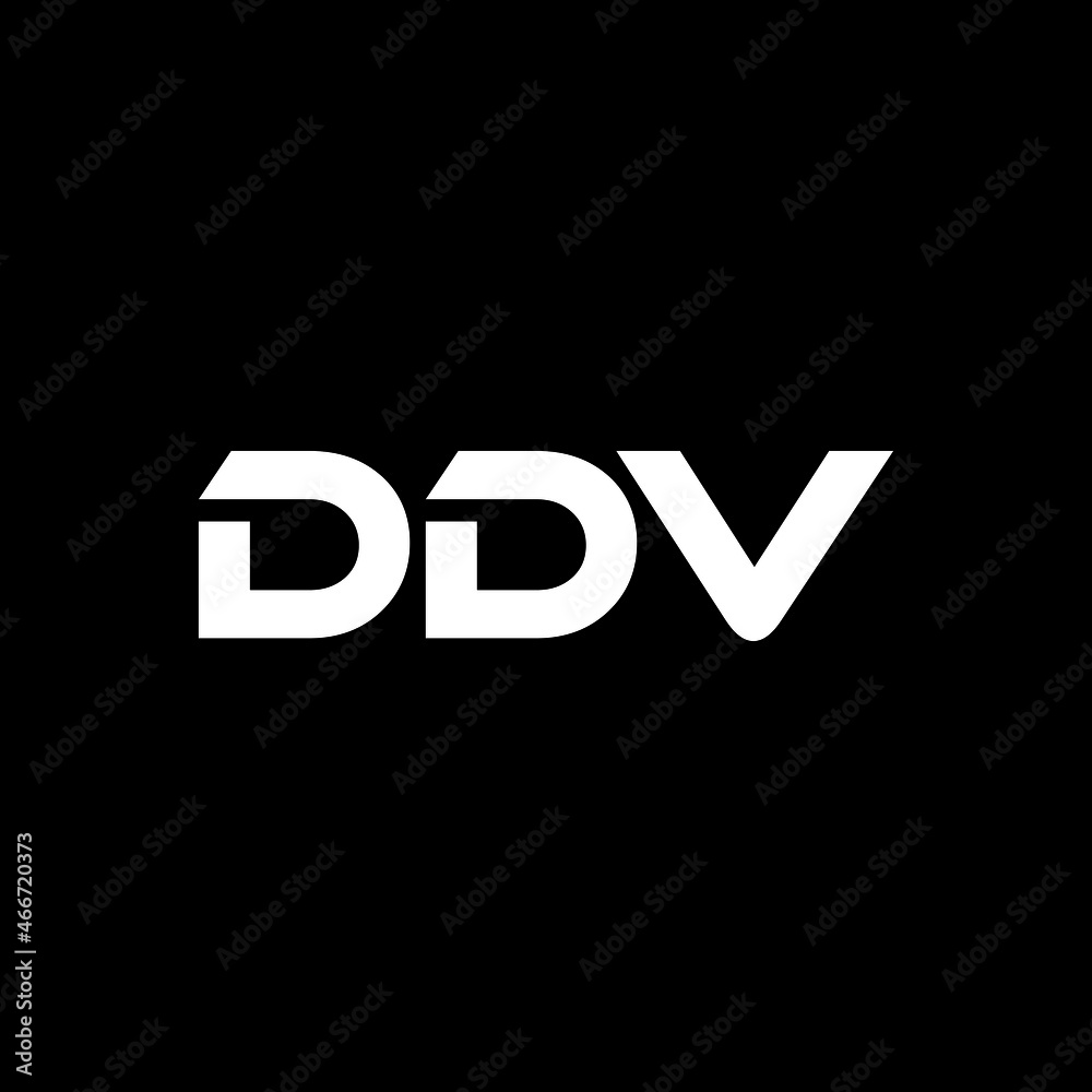 DDV letter logo design with black background in illustrator, vector logo modern alphabet font overlap style. calligraphy designs for logo, Poster, Invitation, etc.