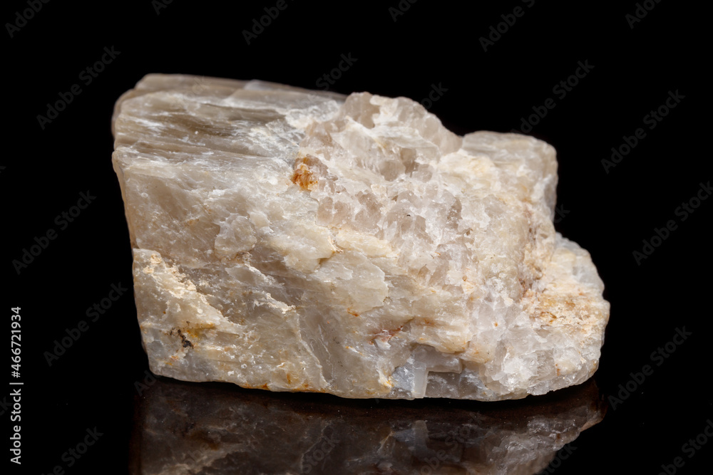 Macro mineral stone Moonstone a black background Macro mineral stone Moonstone a black background