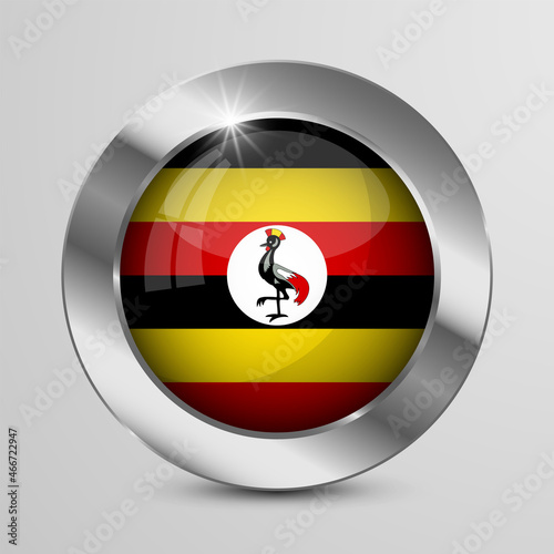 Free Download EPS10 Vector Patriotic Button with Uganda flag colors. An element of impact for the use you want to make of it. - GFXLoad