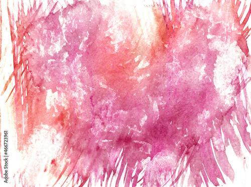 Bright purple and red brush strokes on white background. Sunny abstract landscape for greeting card, wedding invitation, postcards decor	