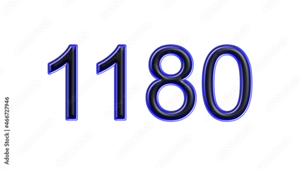 blue 1180 number 3d effect white background blue 1180 number 3d effect white background