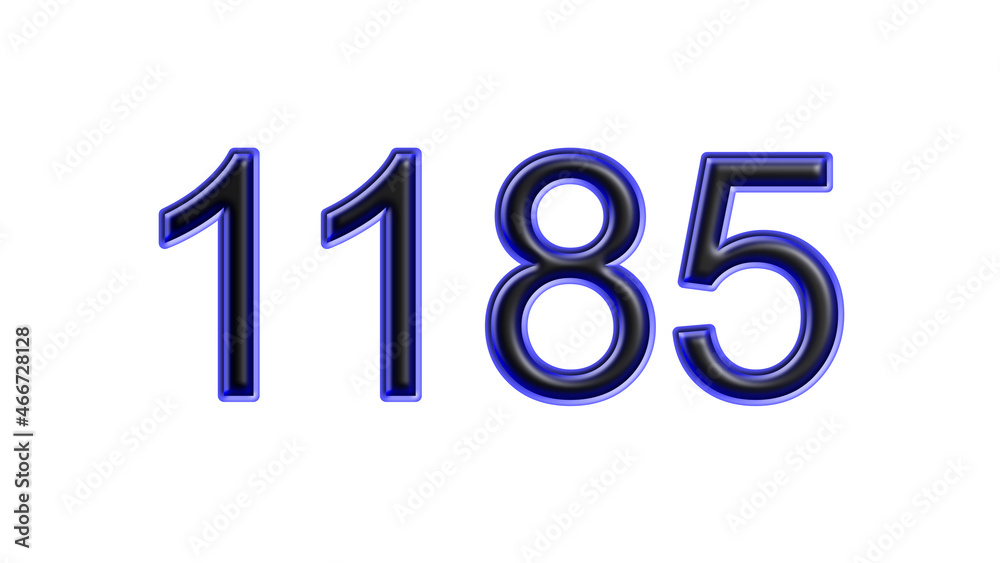 blue 1185 number 3d effect white background blue 1185 number 3d effect white background