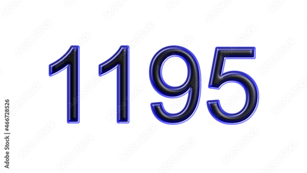blue 1195 number 3d effect white background blue 1195 number 3d effect white background