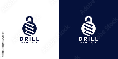 security padlock logo and drilling machine
