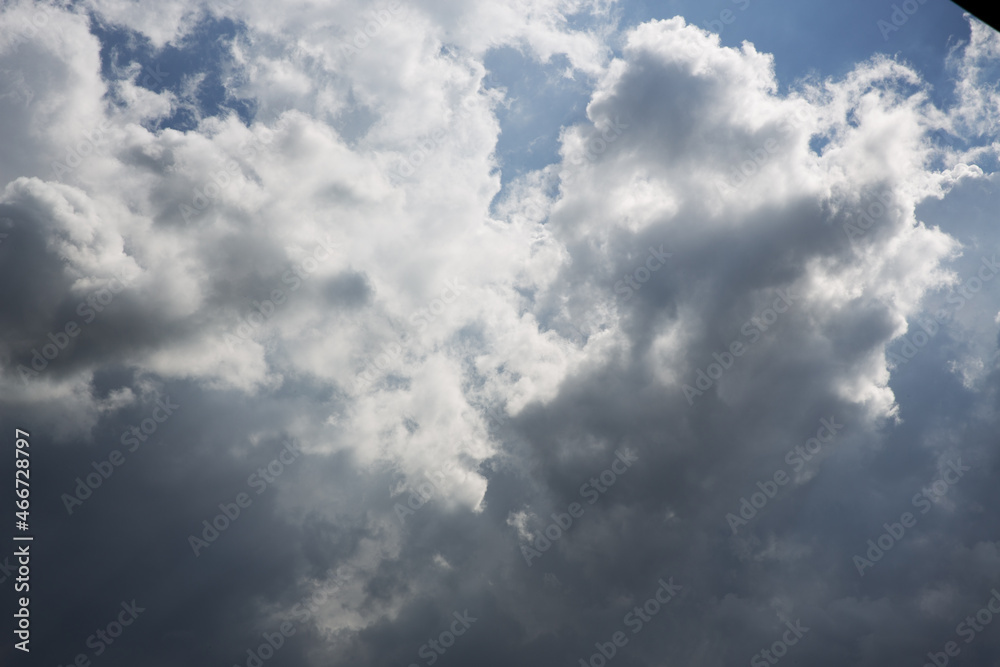 Sky with clouds view horizontal background 