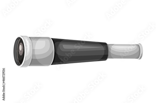 Modern spyglass optical instrument for viewing distant objects vector illustration