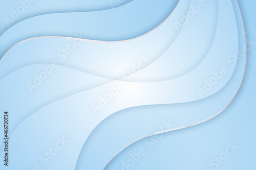 Gradient blue abstract wavy background stylish design