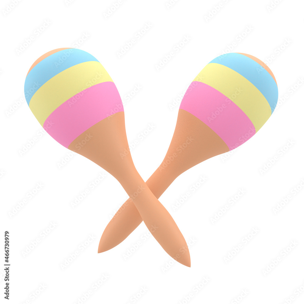 Maracas icon. 3D rendering illustration of a maracas rumba shakers. 3d