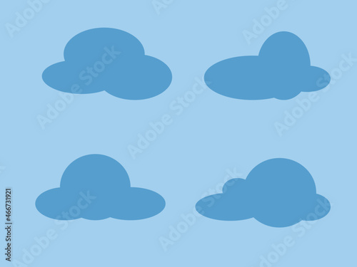 Clouds Various Shapes Symbols Graphic Design Vector For Logos, Web And Typography Blue Background