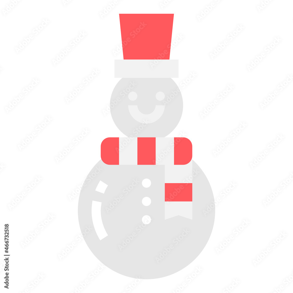 snowman icon flat color .