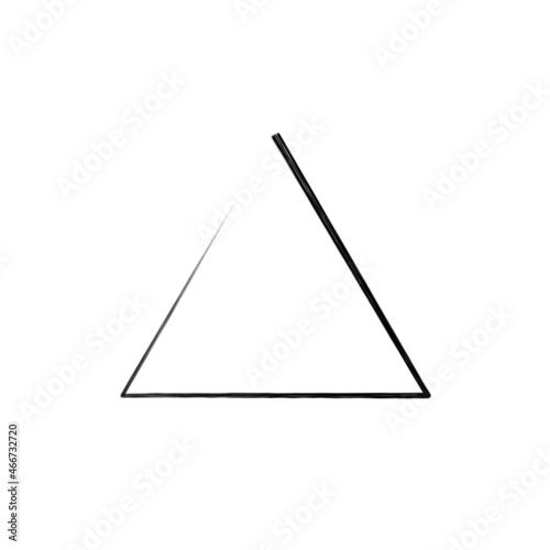 triangle forming arrow or pyramid line art vector icon for app and website geometric background