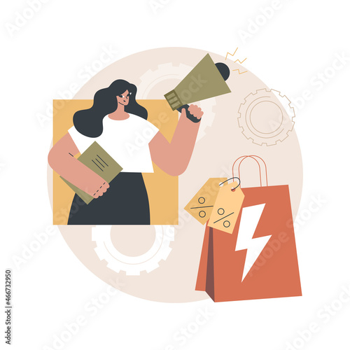 Flash sale abstract concept vector illustration. Special offer, short period sale, flash discount, e-commerce shop promotion, impulse buying, limited time deal, retail practice abstract metaphor.