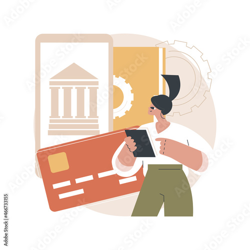 Card-on-File abstract concept vector illustration. Storing cardholder information, payment facilitation, card-on-file transaction, save details, consumer credentials, reward abstract metaphor.