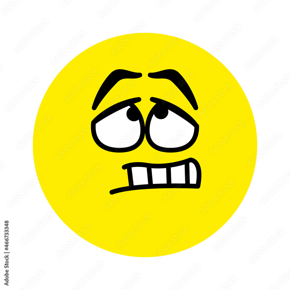 Naklejka premium Afraid face. Emoji icon vector. Emoticon sign. Vector illustration.