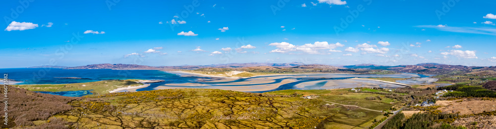 Aerial view of Portnoo, Narin and Clooney in County Donegal, Republic of Ireland