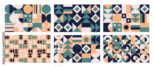 Set of fancy vector geometry seamless patterns