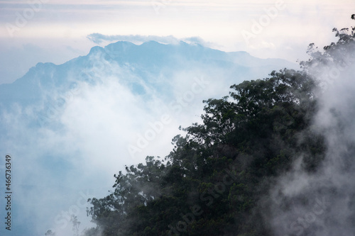 clouds in the mountains