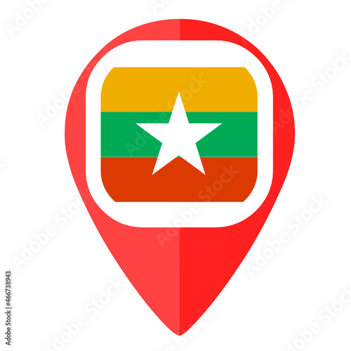 Free Download Burma flag pin marker country  - GFXLoad