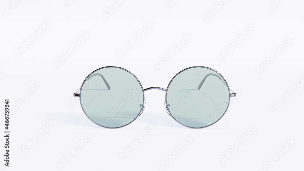 Fototapeta premium Round Sunglasses on a white background