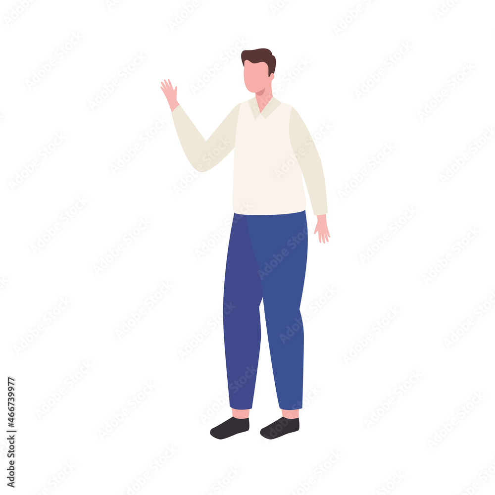 man with hand up man with hand up