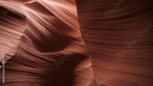 Movement Along Wonderful Red Walls Smooth And Curved In Slot Antelope Canyon
