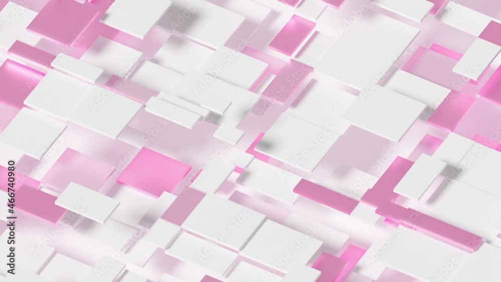 Elegant Dynamic Squares Loop 1 Pink x White. Abstract grid of square and rectangle shapes moving smoothly up and down. Bright pink and white thin cube shapes dynamically moving. Seamless loop.
Elegant Dynamic Squares Loop 1 Pink x White. Abstract grid of square and rectangle shapes moving smoothly up and down. Bright pink and white thin cube shapes dynamically moving. Seamless loop.