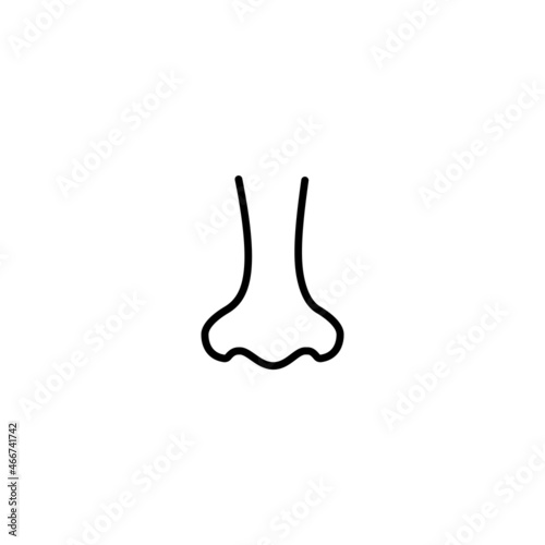 Nose linear icon. Thin line illustration. Contour symbol. Vector isolated outline drawing. Editable stroke EPS 10