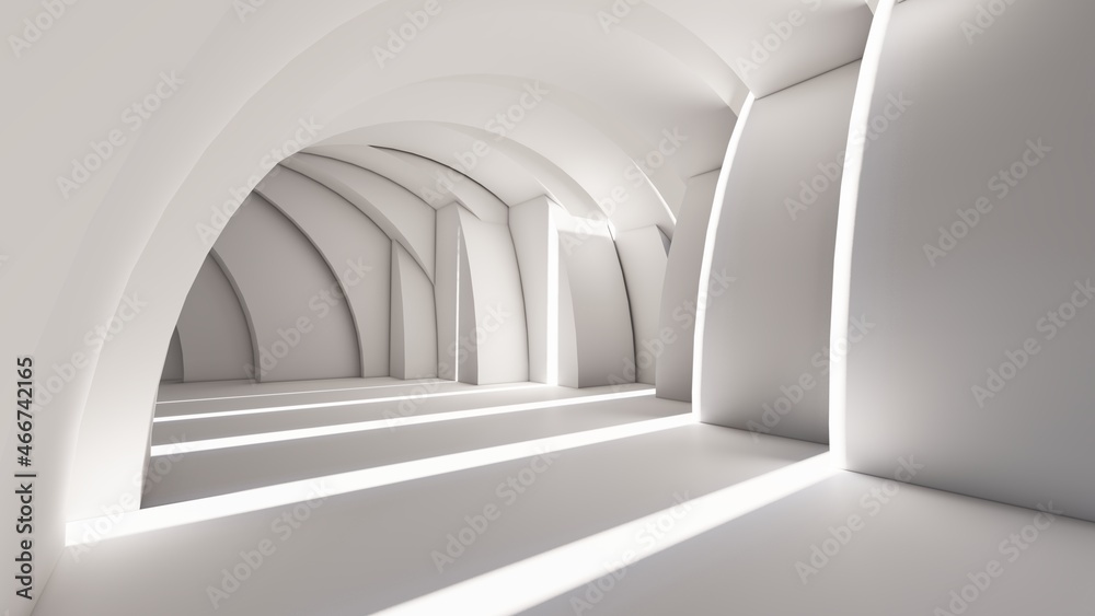 Obraz premium Architecture background arched interior 3d render