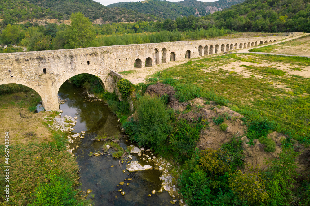 French Roman aqueduc aerial view