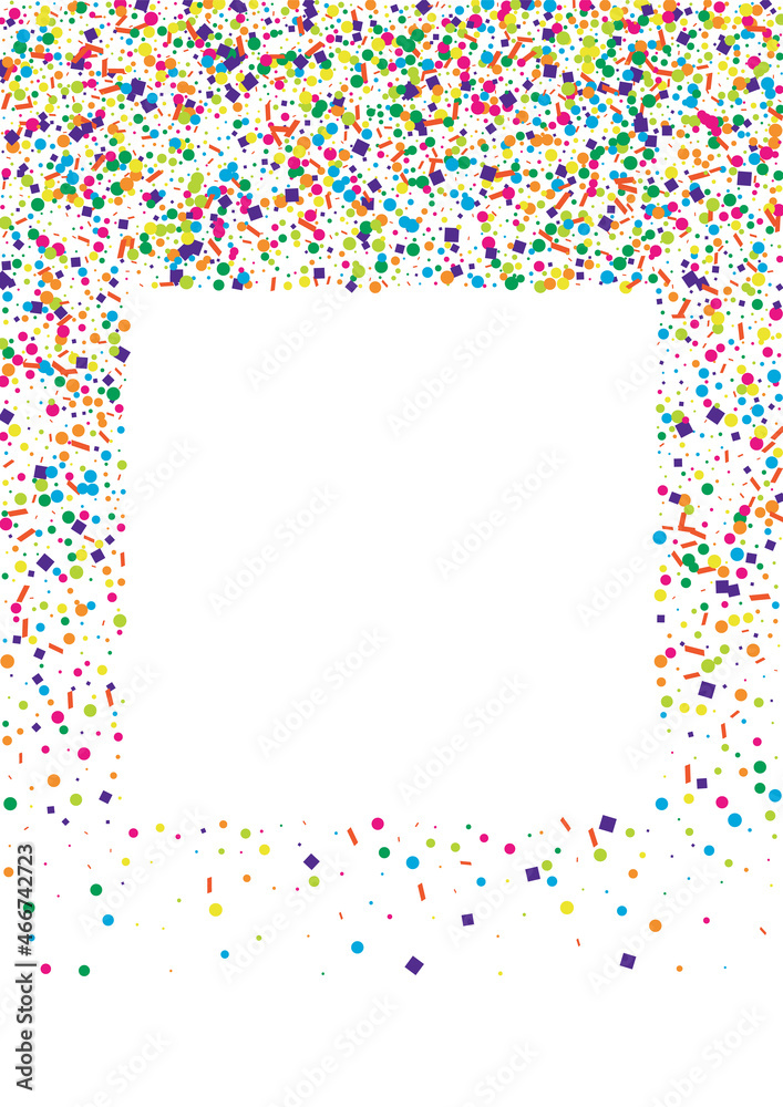 Red Round Congratulation Texture. Event Circle Isolated. Green Abstract Geometric Background. Yellow Scattered Confetti.