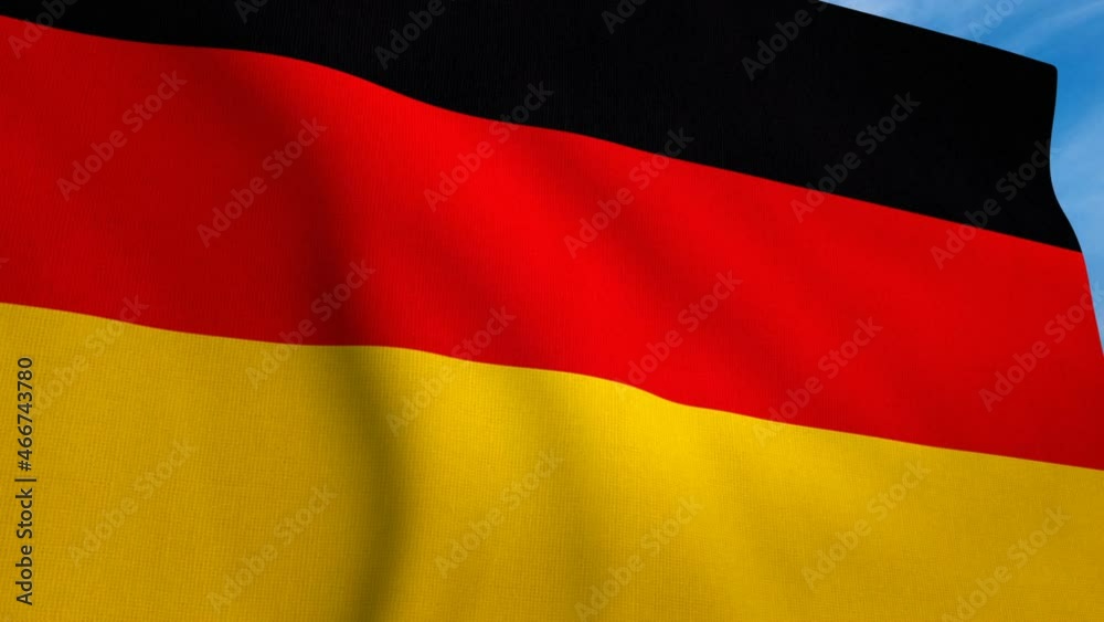 3D generated animation, the flag of Germany flies and reveals, an airport notice board 3D generated animation, the flag of Germany flies and reveals, an airport notice board