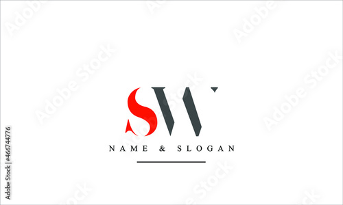 SW, WS, S, W abstract letters logo monogram