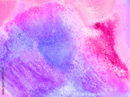 Abstract tye dye and watercolor effect background. Blue, red, pink and purple stains hand painted illustration blue Liquid watercolor effect illustration for presentation, greeting cards and print