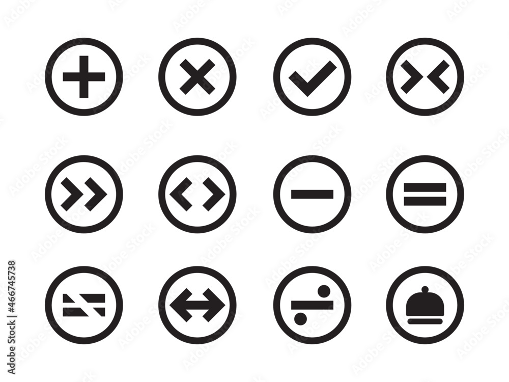 set of icons for web design,business icon set, basic arithmetic icons. set of icons for web design,business icon set, basic arithmetic icons.