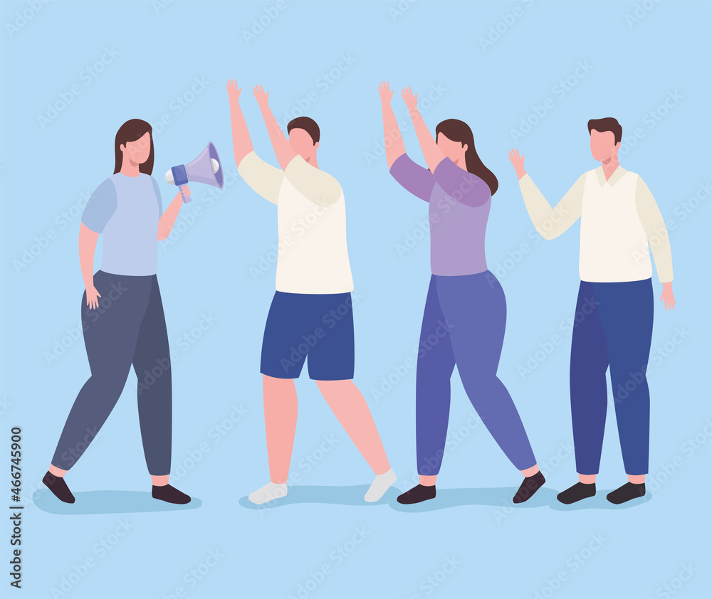 Obraz premium people doing marketing