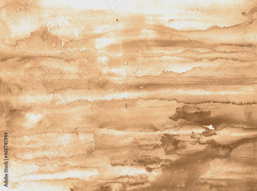 Art Abstract watercolor flow blot painting. Color brown and gold marble texture background. Alcohol ink, old paper effect. Hand painted coffee and sepia horizontal stripes