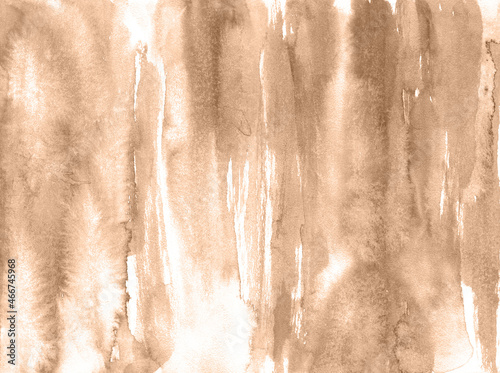 Hand painted watercolor abstract grunge background. Brown sepia flows texture for greeting cards, wedding invitation, textile design	