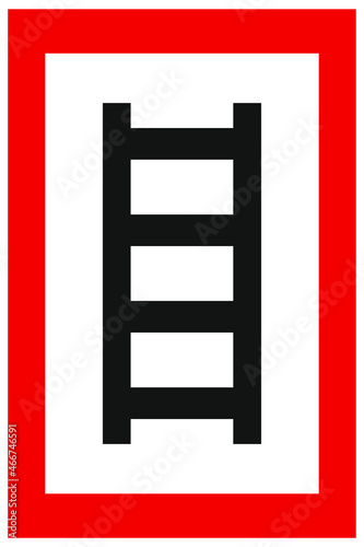 Hinweis Schild geeignete Stelle zum Anleitern nach DIN 4066E2 für Feuerwehr