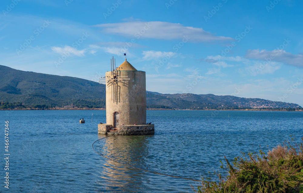 Monte Argentario (Italy) - A view of the Argentario mount on Tirreno sea, with little towns; in the Grosseto province, Tuscany region. Here in particular Orbetello village.