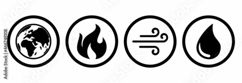 four element of nature icon, four element of nature vector sign symbol
