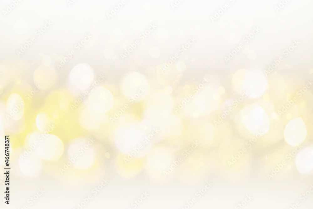Silver, white and golden blur bokeh  in New Year eve and copy space. Abstract background holiday.