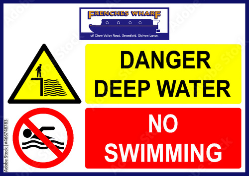 Frenches Wharf danger deep water no swimming sign