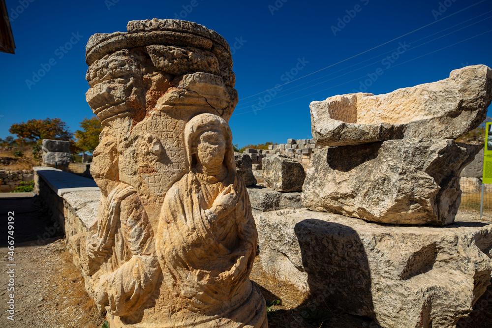 The Temple of Zeus of Diokaesareia ( Uzuncaburc ) Ancient City in Mersin, Turkey The Temple of Zeus of Diokaesareia ( Uzuncaburc ) Ancient City in Mersin, Turkey