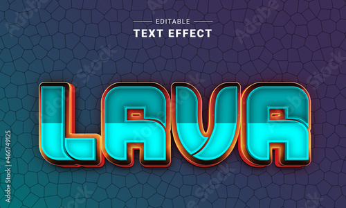 Editable text style effect - Lave text style theme.	