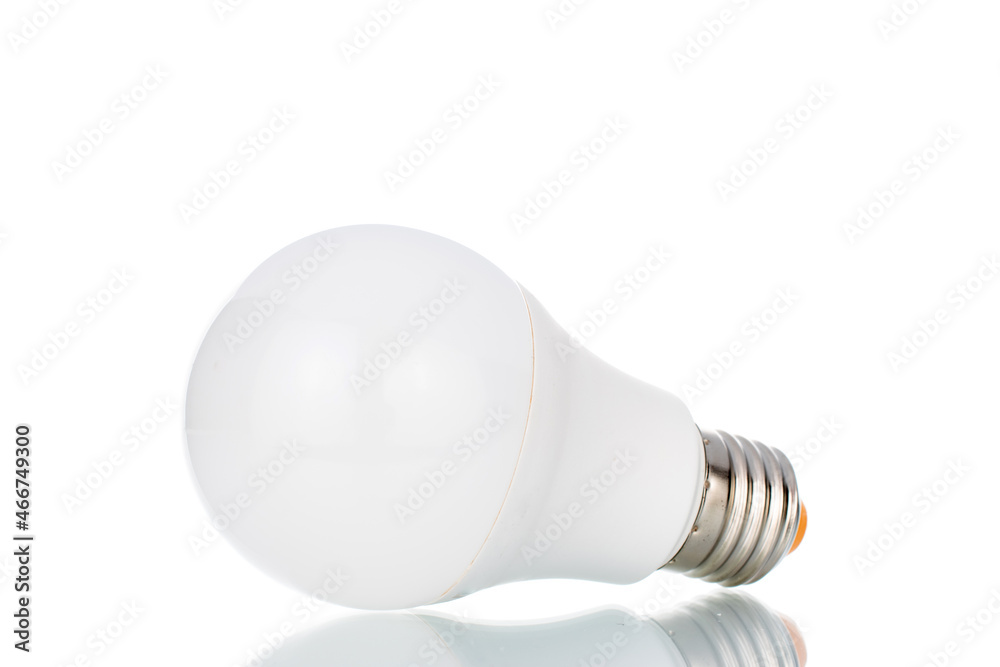 One light bulb, close-up, isolated on white. One light bulb, close-up, isolated on white.